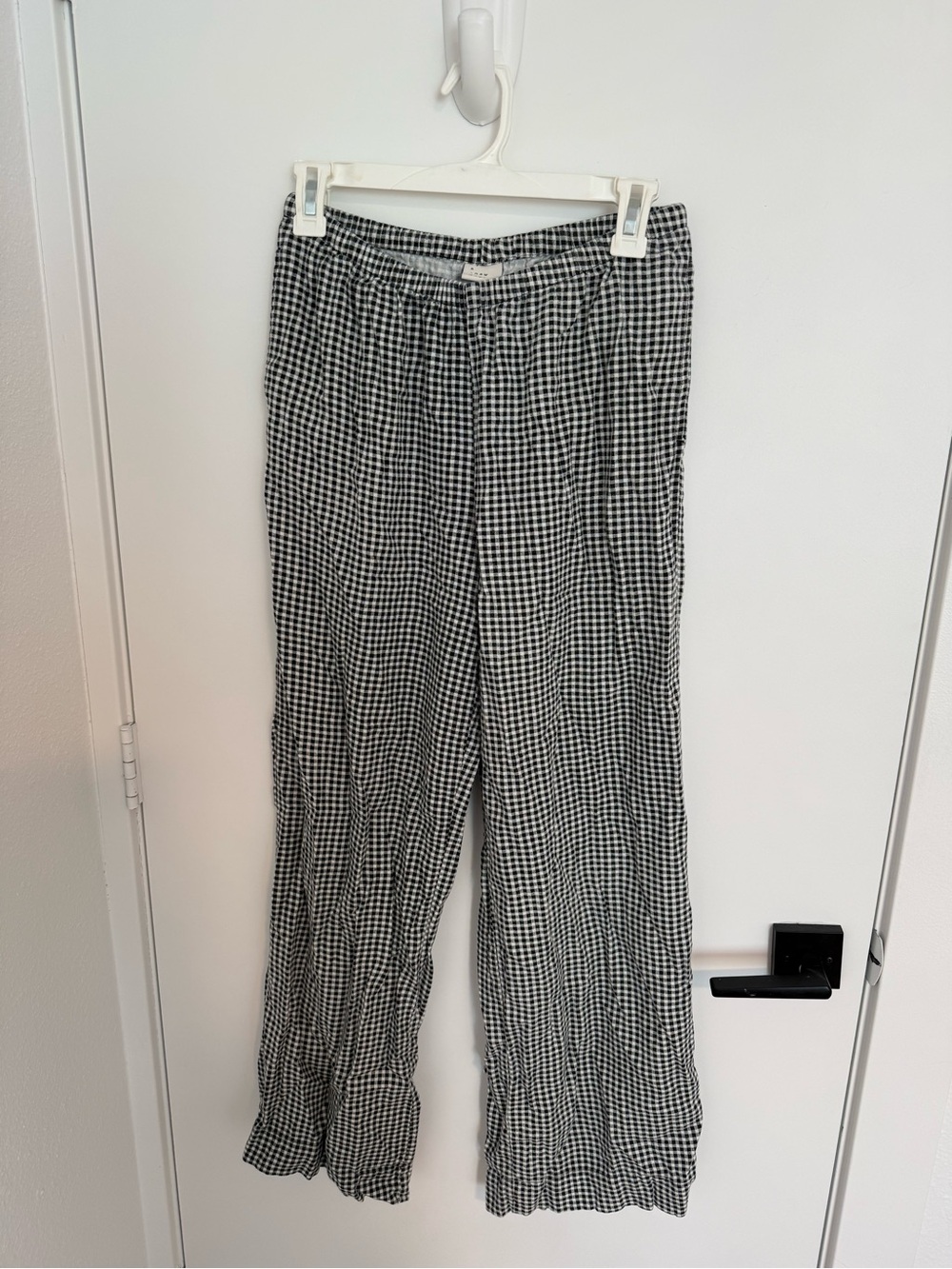 A new day Black & White Gingham Linen Pants